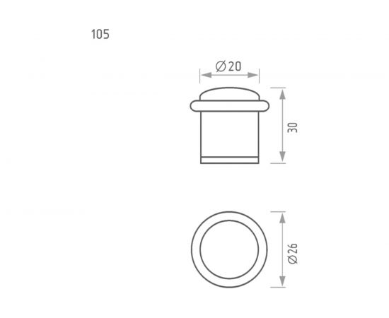 Дверной ограничитель НОРА-М 105 ст. медь 7251 – изображение 3