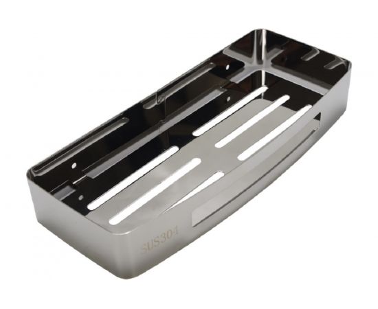 Полка для ванной Аквалиния настенная, нержавеющая сталь 1-304 