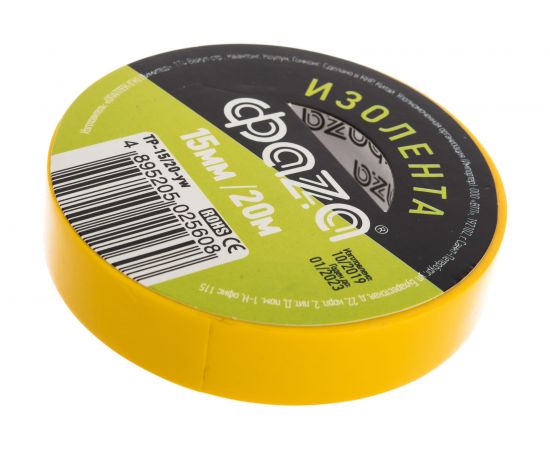 Изолента ФАZА 15/20 желтая TP-15/20 new 5025608 