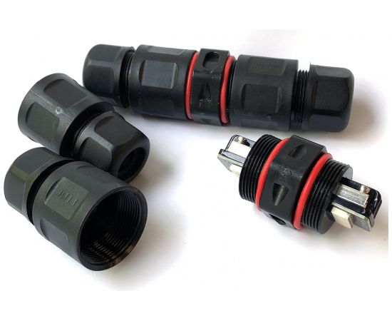 Водостойкий разъем TTAF Elektronik 3 силовых полюса/6 сигнальных 250V 25A/1А IP67 WPI-3602M25 