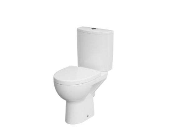 Унитаз-компакт Cersanit Parva безободковый, горизонтальный выпуск, 2 режима, сиденье DP, Soft Close, Clip up 455893 