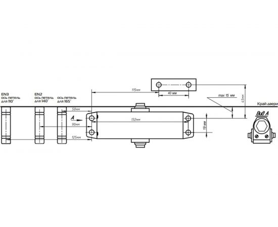 Доводчик NOTEDO DC-060 серебро Т959 – изображение 2
