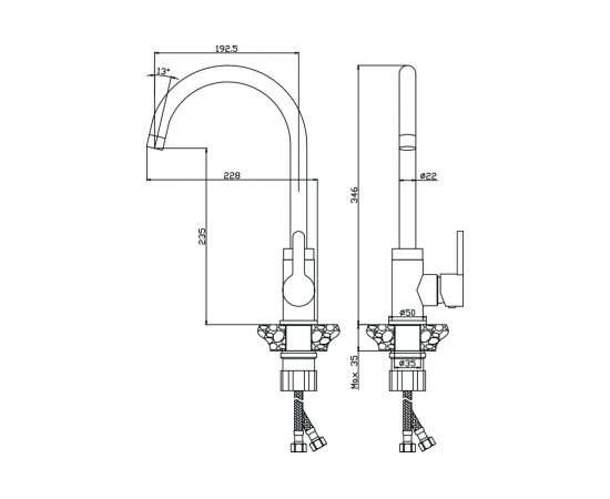 Смеситель для кухни OLIVES TORRES 17430TR – изображение 2