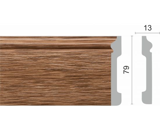 Напольный плинтус Decor-Dizayn ударопрочный, влагостойкий, вишня, 79х13х2400 мм 005-83SH – изображение 2