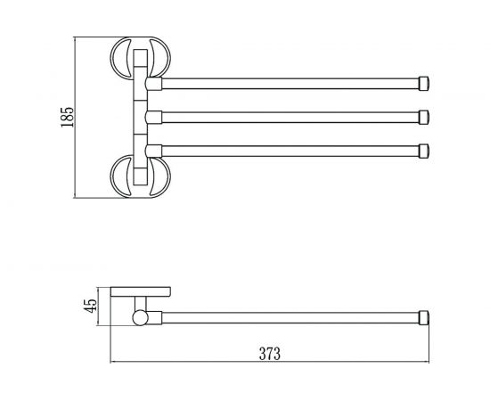 Поворотный держатель для полотенец Savol тройной, хром S-008603 23247 – изображение 2