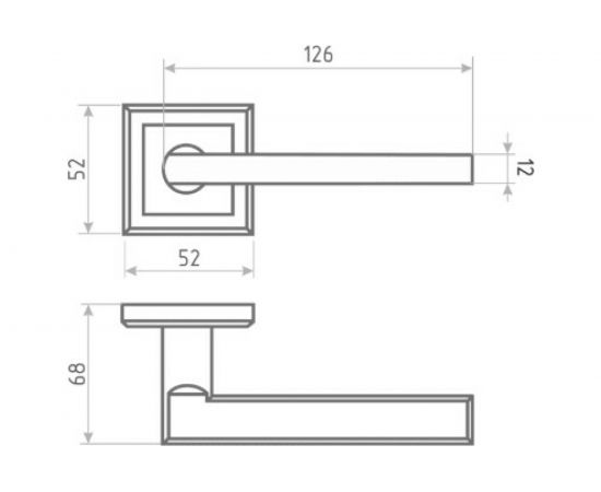 Дверная ручка НОРА-М 108К AL хром 15918 – изображение 3