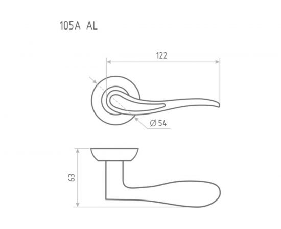 Дверная ручка НОРА-М 105А AL ст.бронза 15914 – изображение 3
