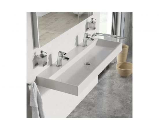 Умывальник (раковина) подвесной, двойной из литого мрамора Ravak NATURAL DUO 1200 XJO01212000 – изображение 6