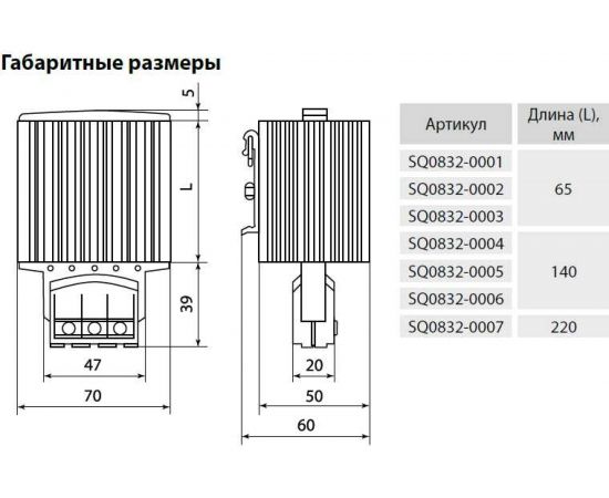 Обогреватель для установки на DIN-рейку TDM 230В 15Вт SQ0832-0001 – изображение 7