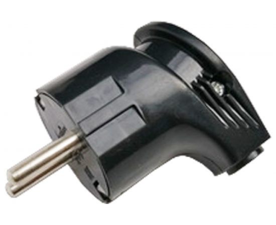 Угловая вилка с заземляющим контактом IN HOME 16А черная 4210 4690612009049 