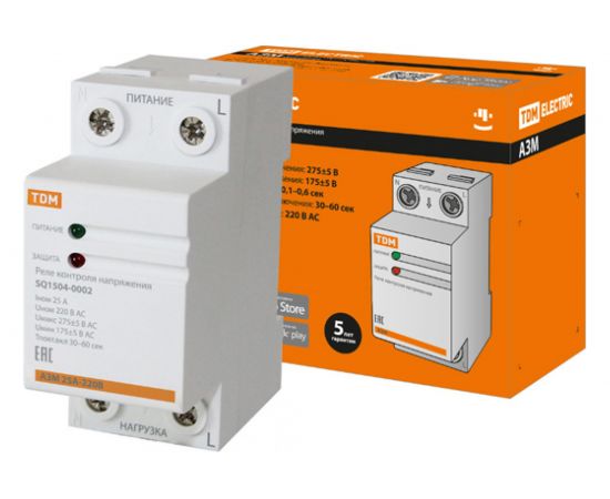 Реле контроля напряжения TDM АЗМ 25А-220В SQ1504-0002 