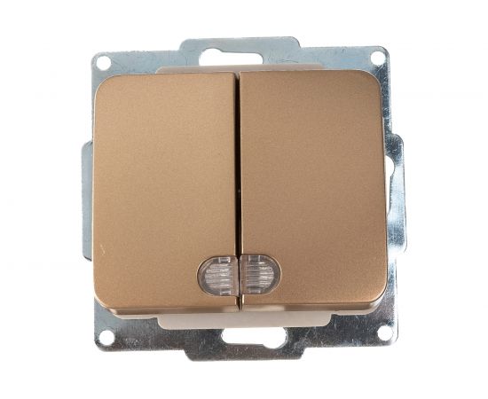 Двухклавишный выключатель с индикатором СВЕТОЗАР ГАММА, SV-54135-GM 