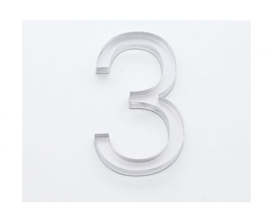 Цифра дверная 3 Brante LOFT 60 мм матовый хром 150182 