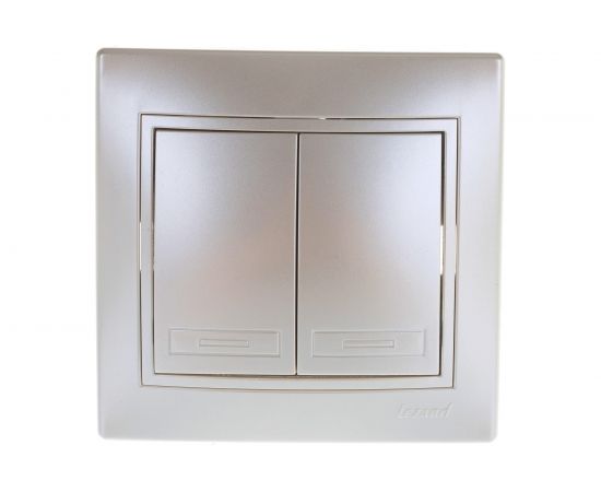 Выключатель Lezard Мира х2 жемчужно-белый перламутр со вст. 701-3030-101 