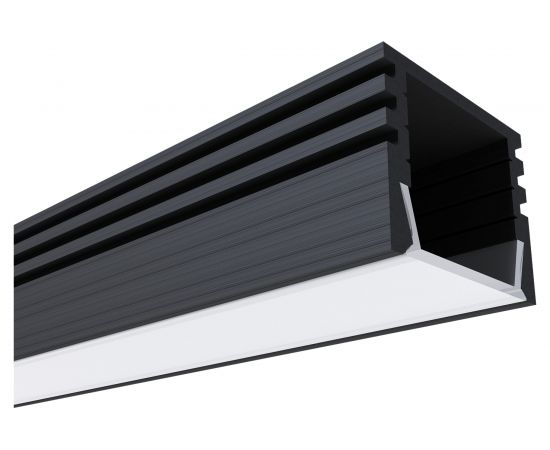 Накладной П-образный алюминиевый профиль для ленты Apeyron черный, 2м, ширина ленты до 10мм, комплект 08-10-ЧБ 