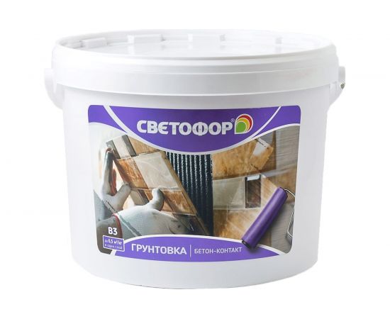 Грунтовка Светофор B3 Бетон-контакт, розовая, 1.4кг ЗОР00009291 