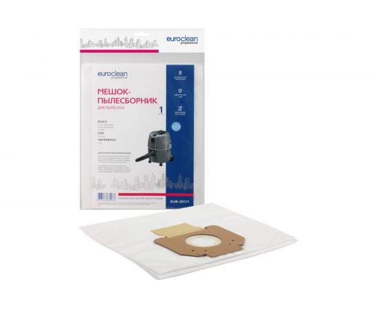 Мешок-пылесборник синтетический для промышленных пылесосов до 20 литров (1 шт.) EURO Clean EUR-201 