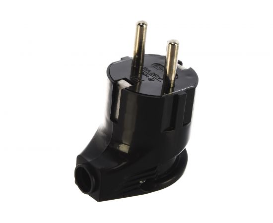 Угловая вилка с заземляющим контактом IN HOME 16А черная 4210 4690612009049 – изображение 2