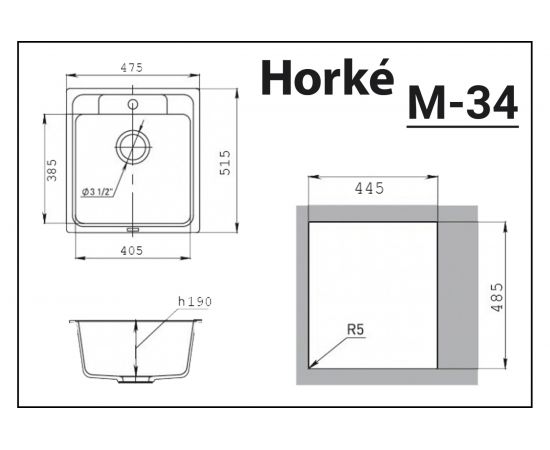 Мойка глянцевая HORKE М-34 белый металлик M34W01 – изображение 2