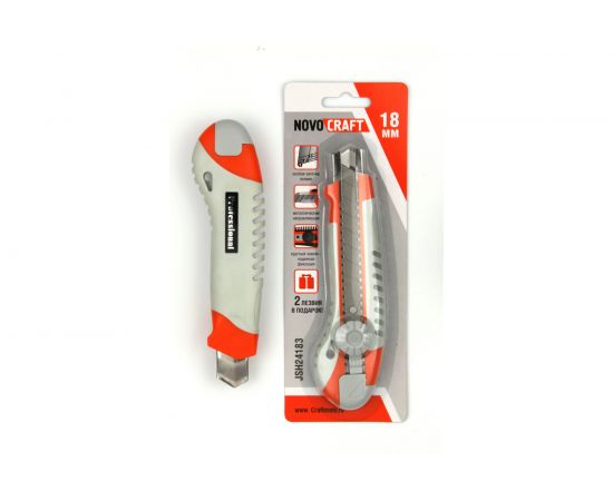 Нож Novocraft AКУЛА, резиновый корпус, 3 лезвия, 18 мм, блистер JSH024183 – изображение 2