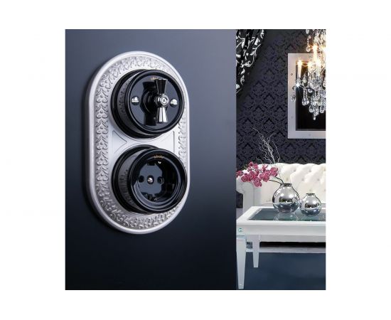 Розетка с заземлением WERKEL W5671008 черный Ретро a051453 – изображение 2