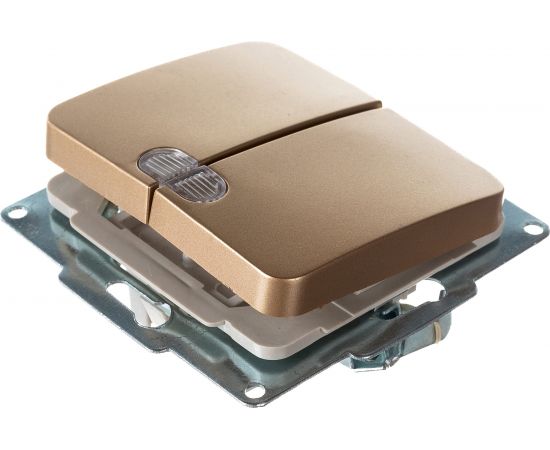 Двухклавишный выключатель с индикатором СВЕТОЗАР ГАММА, SV-54135-GM – изображение 2