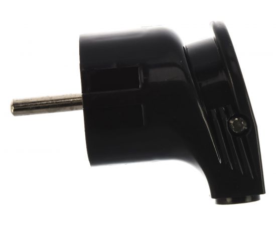 Угловая вилка с заземляющим контактом IN HOME 16А черная 4210 4690612009049 – изображение 3