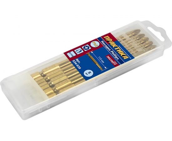 Бита PH-2 Tin Эксперт (5 шт; 110 мм) ПРАКТИКА 034-939 – изображение 3