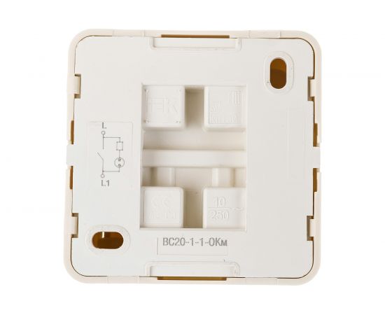 Одноклавишный выключатель IEK ОКТАВА с индикацией, 10А, наружный, кремовый EVO11-K33-10-DC – изображение 3