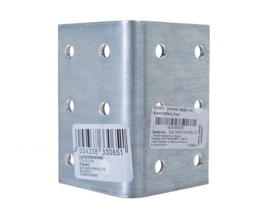 Перфорированный уголок GAH ALBERTS оцинкованный, 40х40х60х2.5 мм 330651 – изображение 4