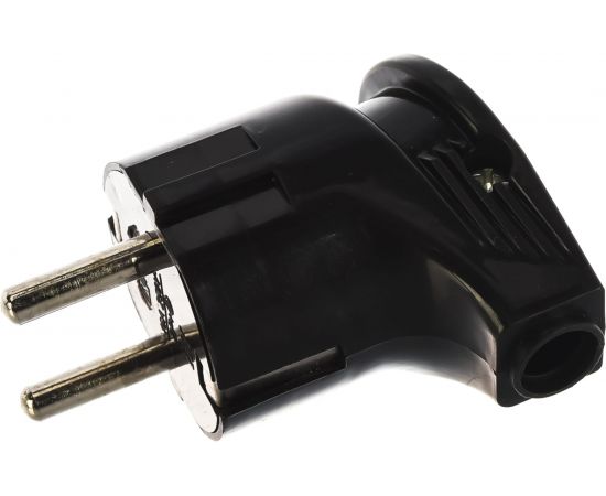 Угловая вилка с заземляющим контактом IN HOME 16А черная 4210 4690612009049 – изображение 4