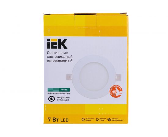 Светильник IEK, ДВО 1602 белый круг LED 7вт 4000К IP20 LDVO0-1602-1-7-K02 – изображение 5