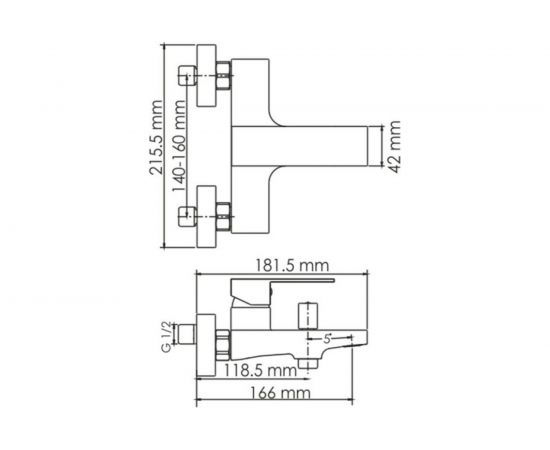 Смеситель для ванны WasserKRAFT латунь Abens 2001 – изображение 6