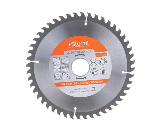 Диск пильный по дереву (190х30 мм; 48T) Sturm 9020-190-30-48T 