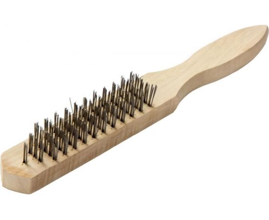 Ручная щетка Orientcraft 12 OC деревянная ручка, 6-ти рядная, металлический ворс KBWH612 