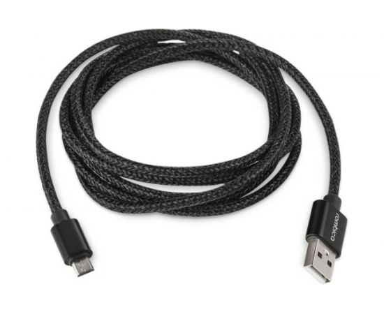 Кабель USB Rombica micro USB, текстиль, 2м, черный, Digital AB-04 