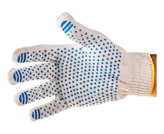 Перчатки ЛЕТО, х/б, кругловязаные, 5-нитка, с ПВХ-покрытием 4853 
