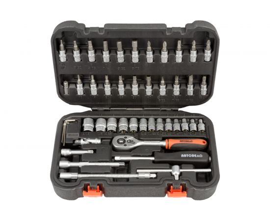 Набор торцевых головок АвтоDело 1/4" DR 46 предметов 39946 13702 