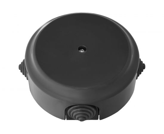 Монтажная коробка Bylectrica открытая установка, с сальниками, диаметр 94 мм, серия РЕТРО, черный, КМ-449 