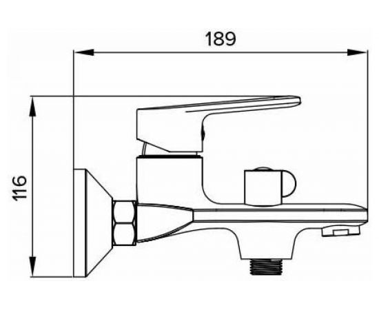 Смеситель для ванны и душа OSGARD PLATT черный 87323 940000001068 – изображение 2