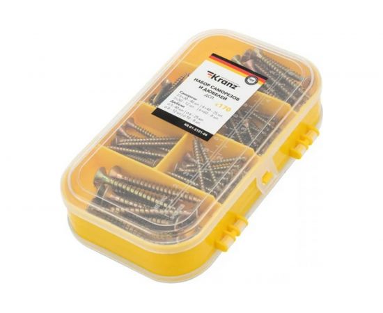 Набор саморезов и дюбелей для ДСП kranz 170 шт. KR-01-3101-06 – изображение 2