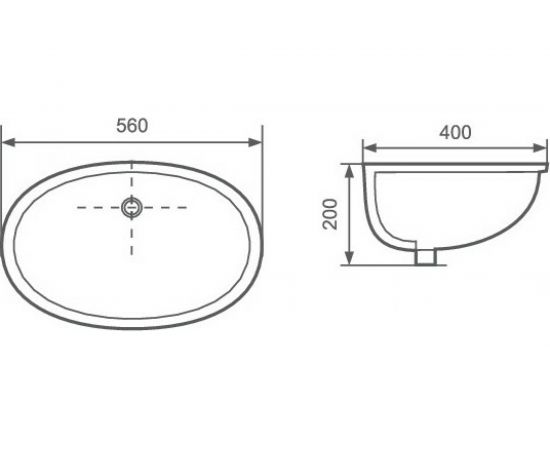 Раковина для монтажа под столешницу Aquatek 560x400x200 мм AQ8091-00 00000096348 – изображение 2