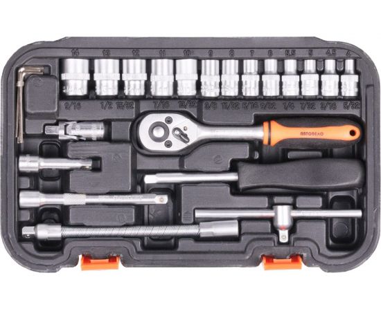 Набор торцевых головок АвтоDело 1/4" DR 46 предметов 39946 13702 – изображение 3