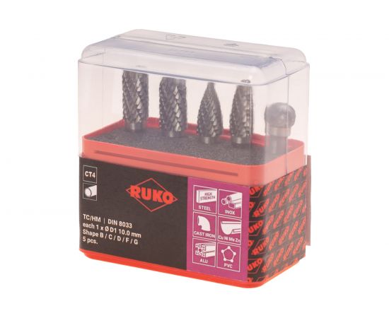Набор борфрез твердосплавных HM 5 шт Ruko 116004 – изображение 3