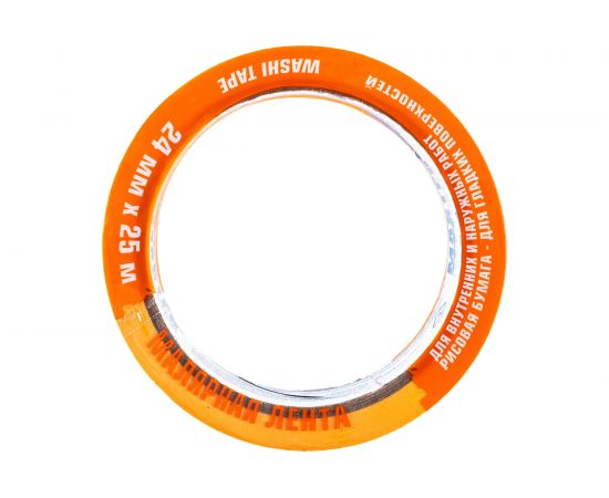 Малярная лента MASTER COLOR золотистая, рисовая бумага, термостойк. до 100C, 24 мм х 25 м 30-6122 – изображение 4