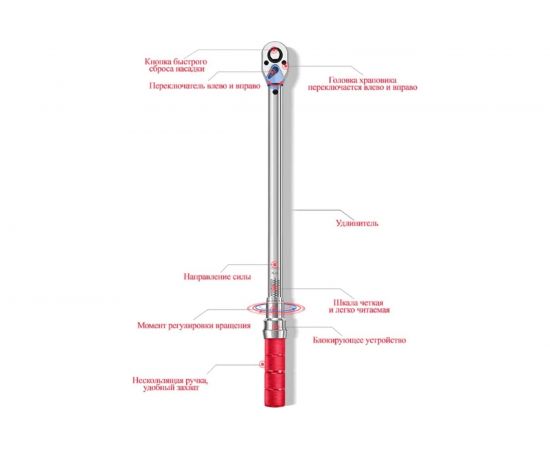 Динамометрический ключ GOODKING 3/8 дюйма KD-380560 – изображение 4