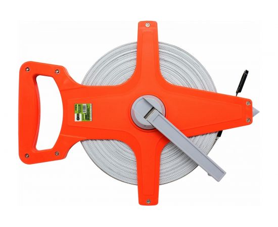 Геодезическая рулетка ON 100м x 12,5мм, фибергласовая лента, открытый корпус 05-02-100 – изображение 4