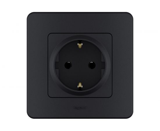 Розетка Legrand 2К+З - немецкий стандарт - 16 А - 250 В - INSPIRIA - антрацит 673723 – изображение 5