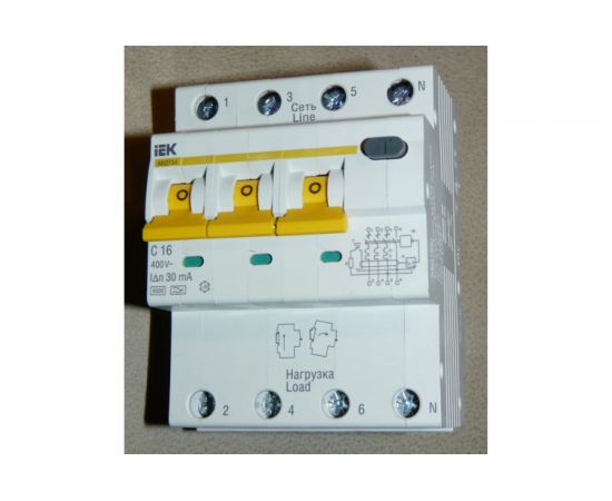 Автоматический выключатель дифференциального тока IEK 3п+N 2модуля C 25A 30mA тип A 6kA АВДТ-34 ИЭК MAD22-6-025-C-30 – изображение 10
