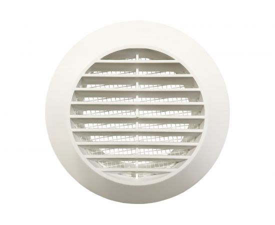 Решетка разъемная круглая с москитной сеткой (165х165х38 мм; d=125 мм; наклонные жалюзи) Эвент Э165/125Р 